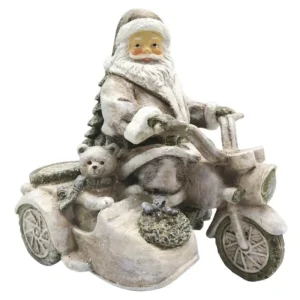 Clayre&eef Natale>Babbo Natale su Motocicletta  13x13 cm