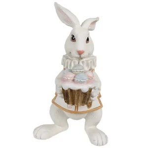 Clayre&eef Pasqua>Bianconiglio con cupcake 8x7x14 cm