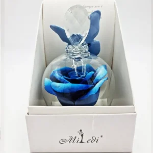 No brand Comunione>Campana in Cristallo con Rosa Blu e Farfalla Celeste - Bomboniera Elegante