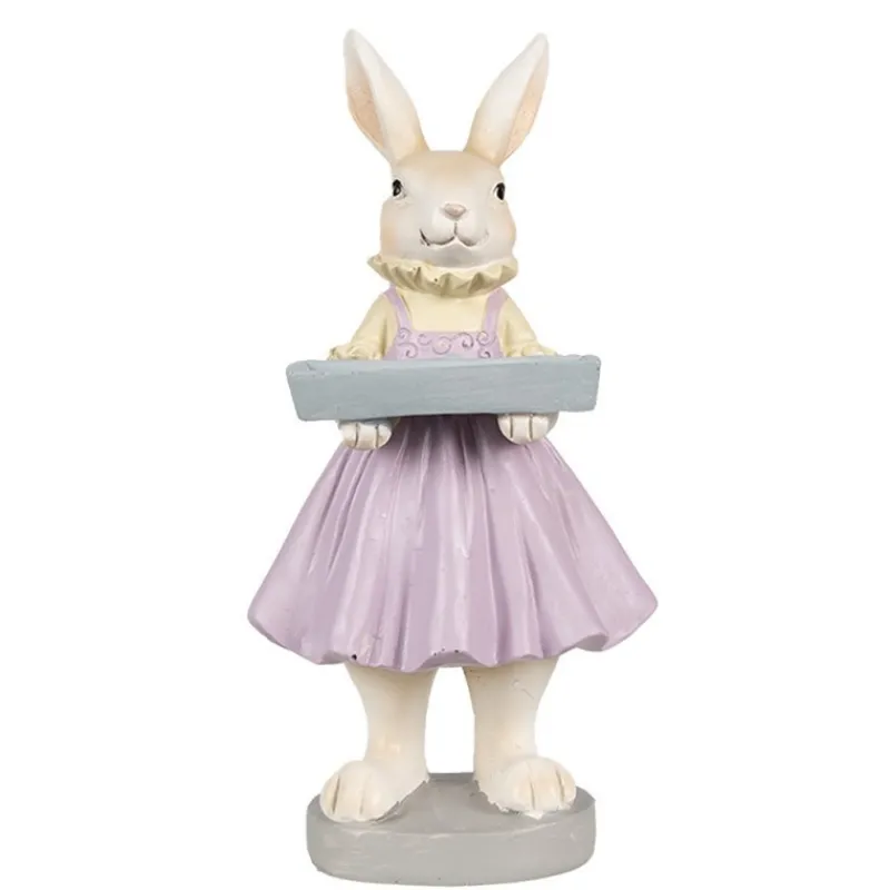 coniglietta_con_vassoio_x_0.webp Clayre&eef Pasqua>Coniglietta con Vassoio 10x8x20cm