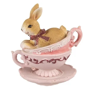 Clayre&eef Pasqua>Coniglietta su Tazzine 9x7x9cm