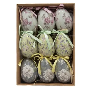 Clayre&eef Pasqua>Decorazione pendente uovo (set 9) Ø 5x8 cm