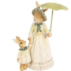Clayre&eef Pasqua>Mamma Coniglia con ombrello 16x14x21 cm