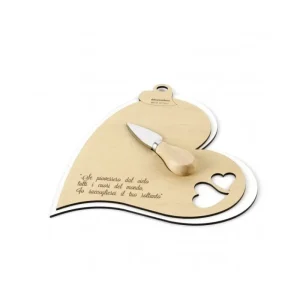DeboraCarlucci Matrimonio>Tagliere a cuore con coltello in legno tortora - Idee regalo uniche